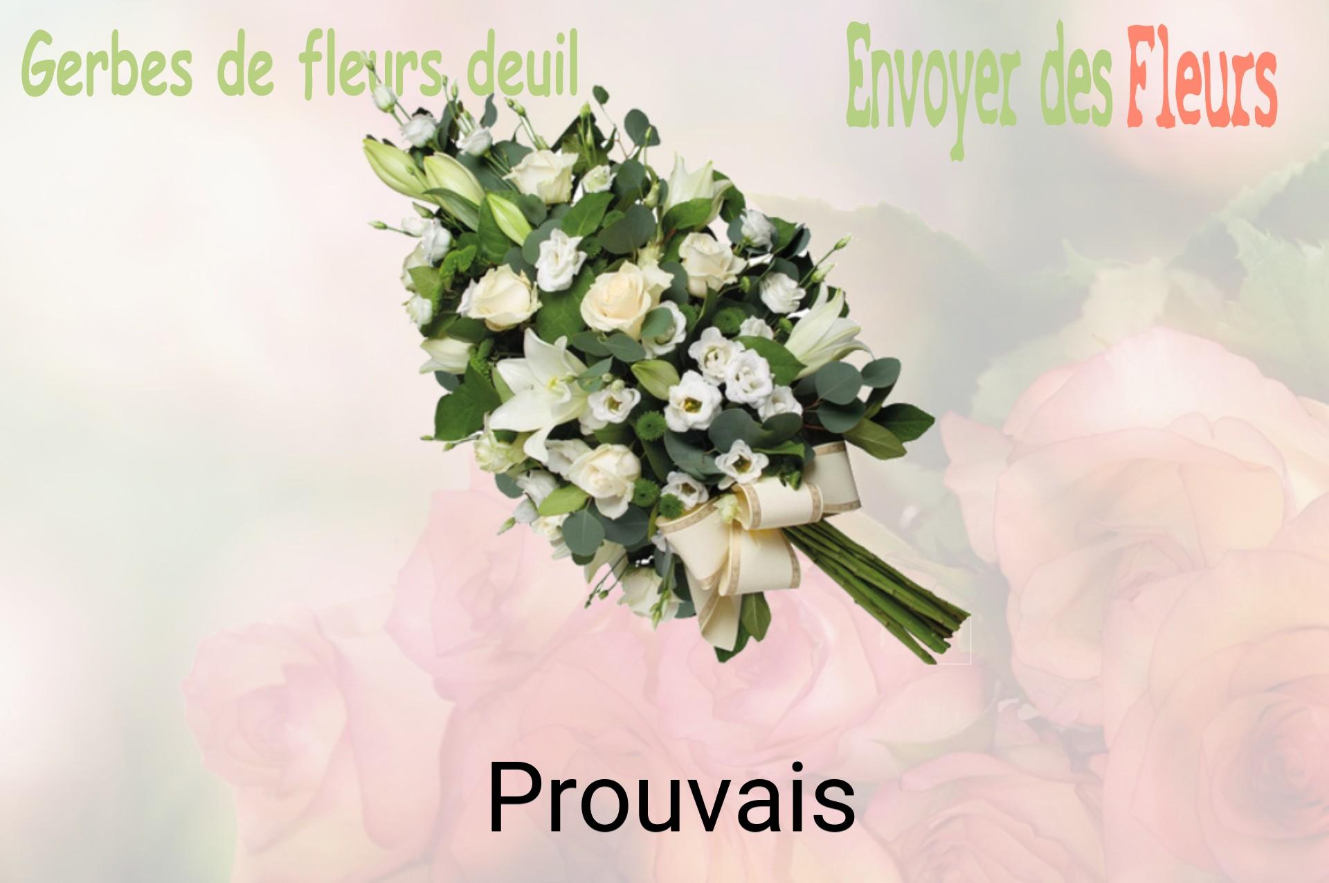 Gerbe de fleurs de deuil livrée à Prouvais